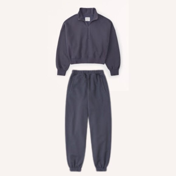 Abercrombie & Fitch Tops - Dark grey half zip oversized matching sweat set